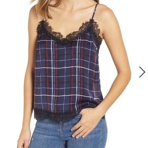 Zara Plaid and Lace Tank Top